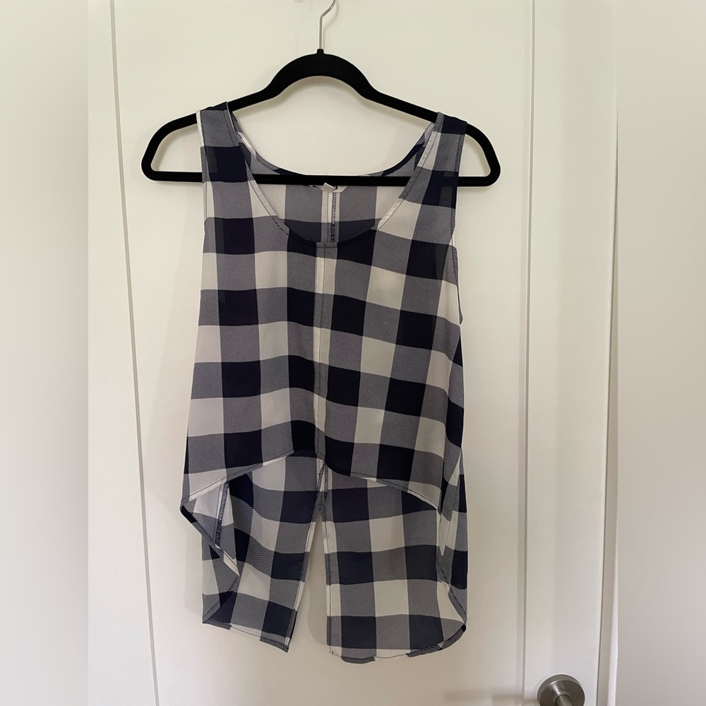 Blue and White Checkered Tank